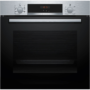 Horno - Bosch HBA574ES3, Multifunción, Pirolítico, 71 l, 59.4 cm, HotAir 3D, Asistente de limpieza con agua, Inox