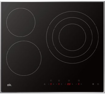 Placa vitrocerámica ok.OBH 2611-1,3 zonas,Zona grande 30cm