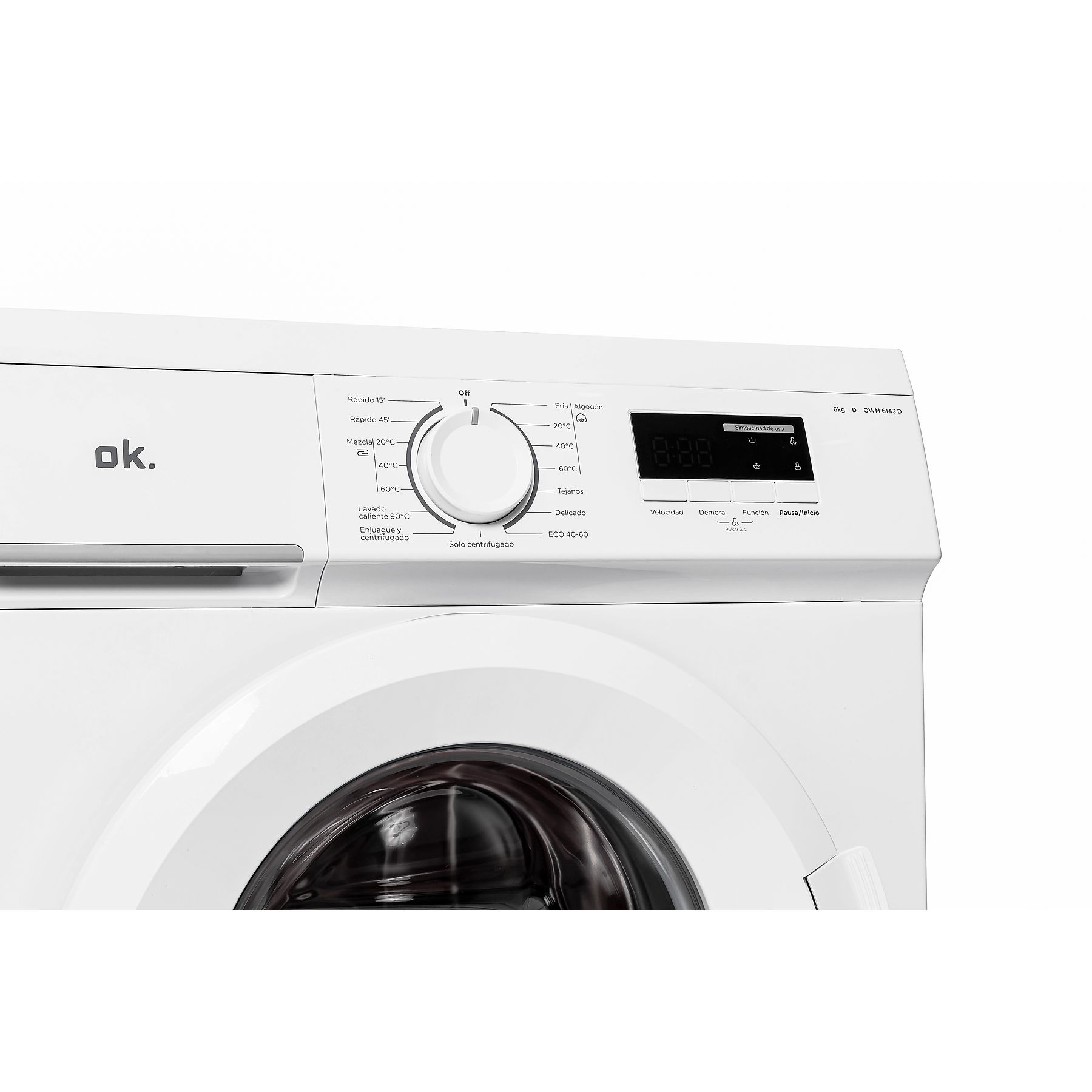 Lavadora carga frontal - ok. OWM 6143 D, 6 kg, 1000 rpm, 15 Programas, Blanco - VELEO ELECTRO THEC Lavadora carga frontal - ok. OWM 6143 D, 6 kg, 1000 rpm, 15 Programas, Blanco